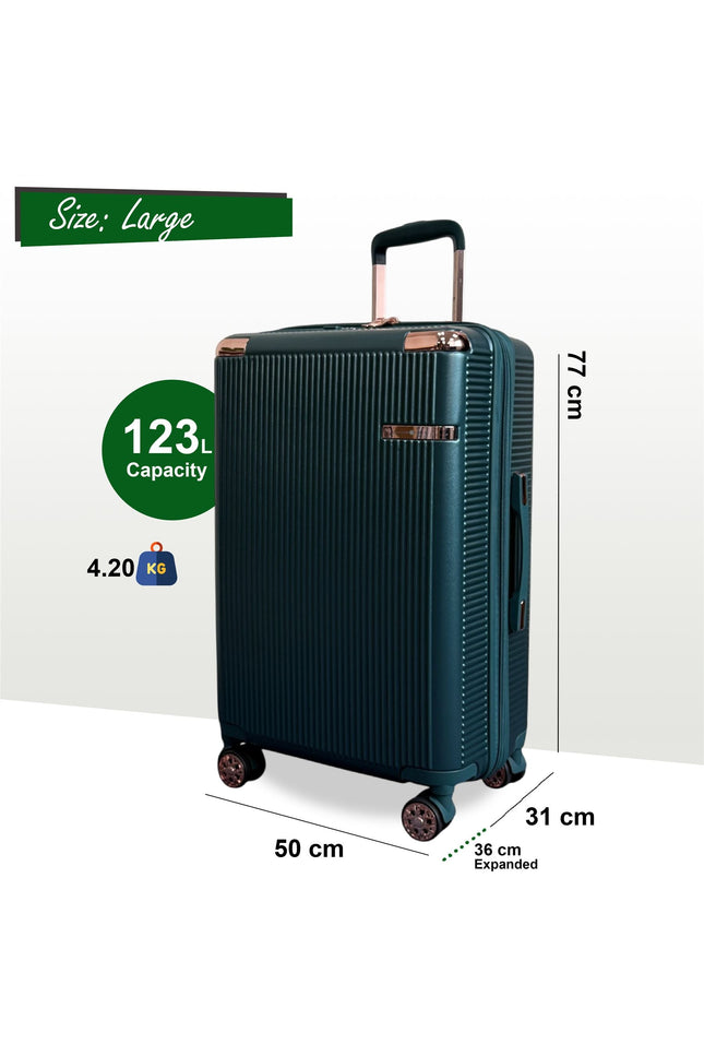 Cowra Large Hard Shell Suitcase in Dark Green