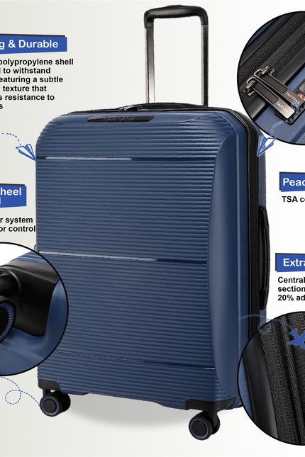 Abiko Large Hard Shell Suitcase in Navy