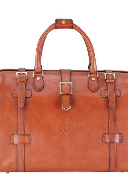 Genuine Leather Tan Duffle Holdall Vintage Travel Gym Bag - Windsor