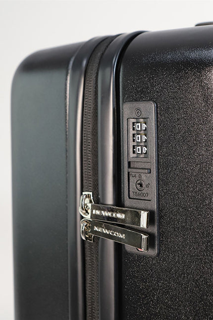 Hard Shell Cabin 44 x 22 x 38 cm Black TSA Secure Luggage Suitcase Suitable for Easyjet, Ryanair