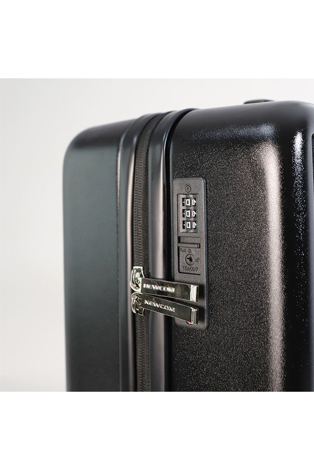 Hard Shell Cabin 44 x 22 x 38 cm Black TSA Secure Luggage Suitcase Suitable for Easyjet, Ryanair