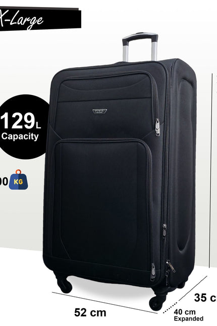Nagoya X-Large Soft Shell Suitcase in Black