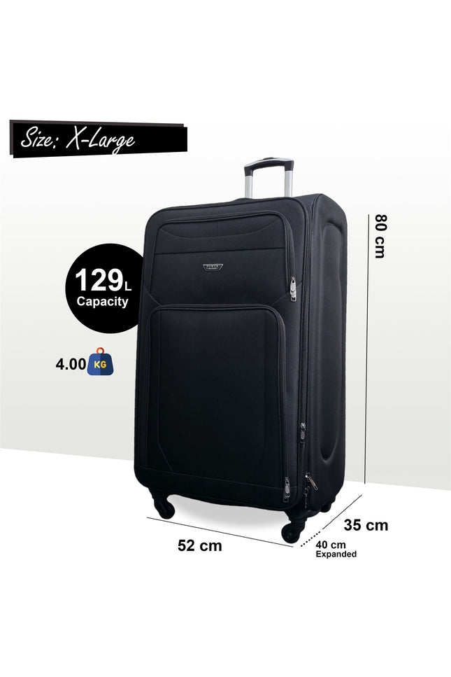 Nagoya X-Large Soft Shell Suitcase in Black