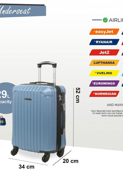 Corowa Underseat Hard Shell Suitcase in Blue
