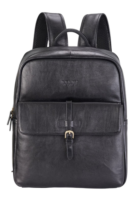 Genuine Leather Black Vintage Laptop Backpack Travel Bag - Cove