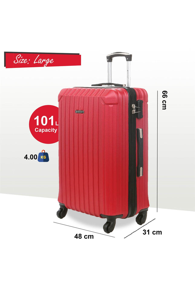 Corowa Large Hard Shell Suitcase in Red