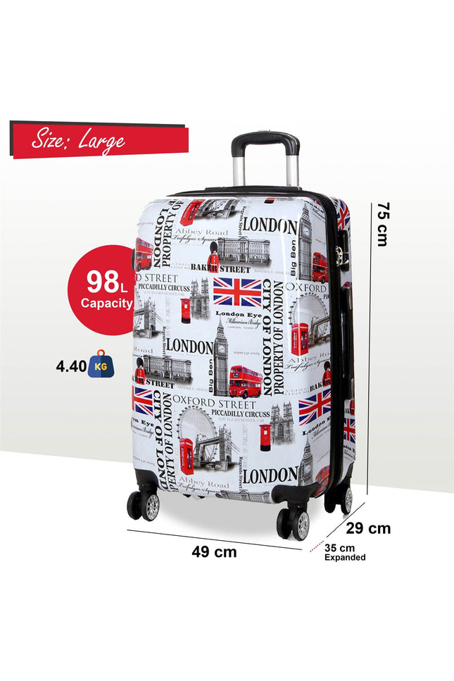 Cooma Large Hard Shell Suitcase London in Black Flower