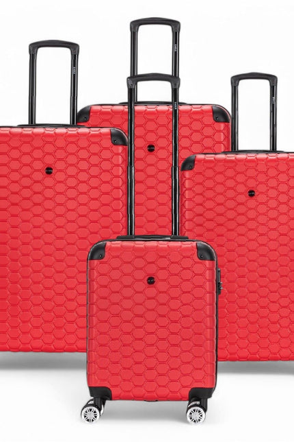 Noda Set of 4 Hard Shell Suitcase in Red