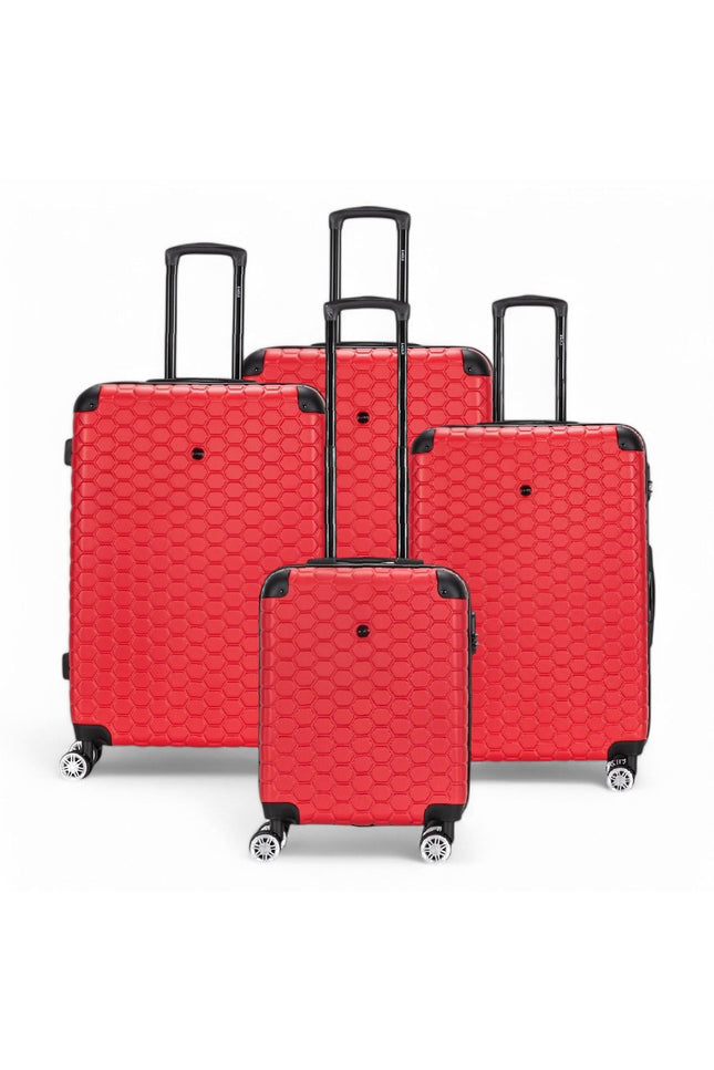 Noda Set of 4 Hard Shell Suitcase in Red