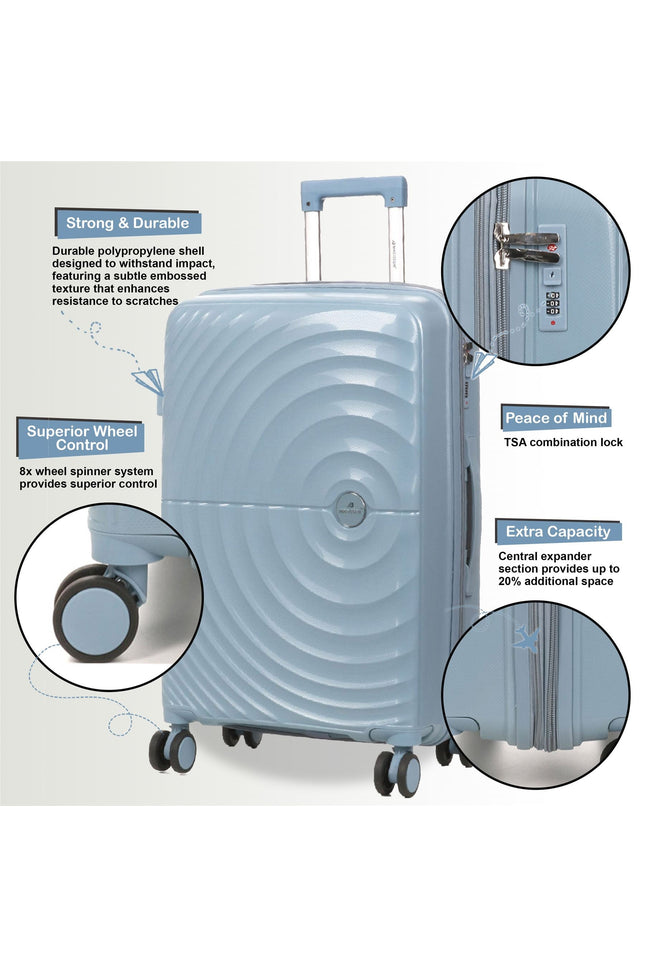 Balranald Set of 3 Hard Shell Suitcase in Sky Blue
