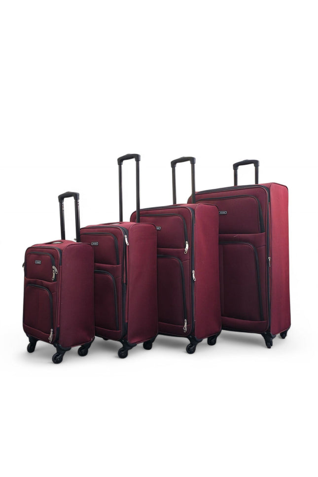 Tahara Set of 4 Soft Shell Suitcase in Wine