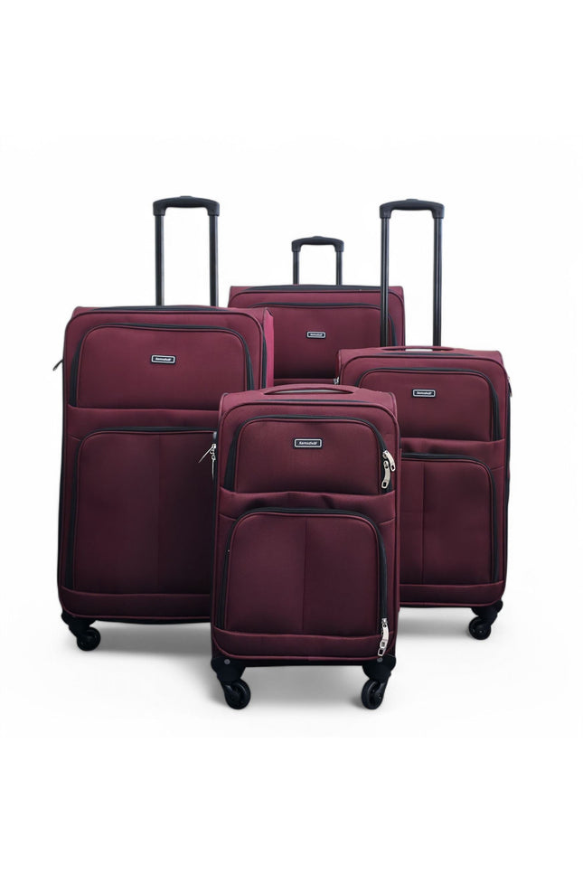 Tahara Set of 4 Soft Shell Suitcase in Wine