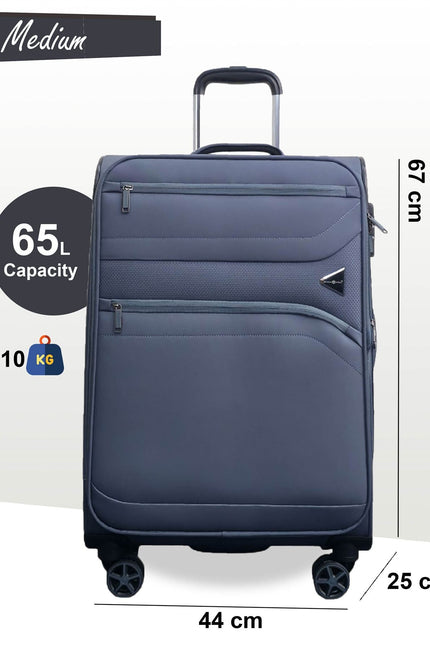 Corby Medium Soft Shell Suitcase in Grey