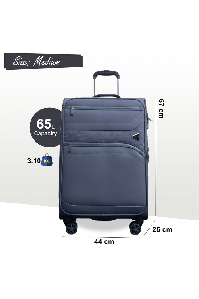 Corby Medium Soft Shell Suitcase in Grey