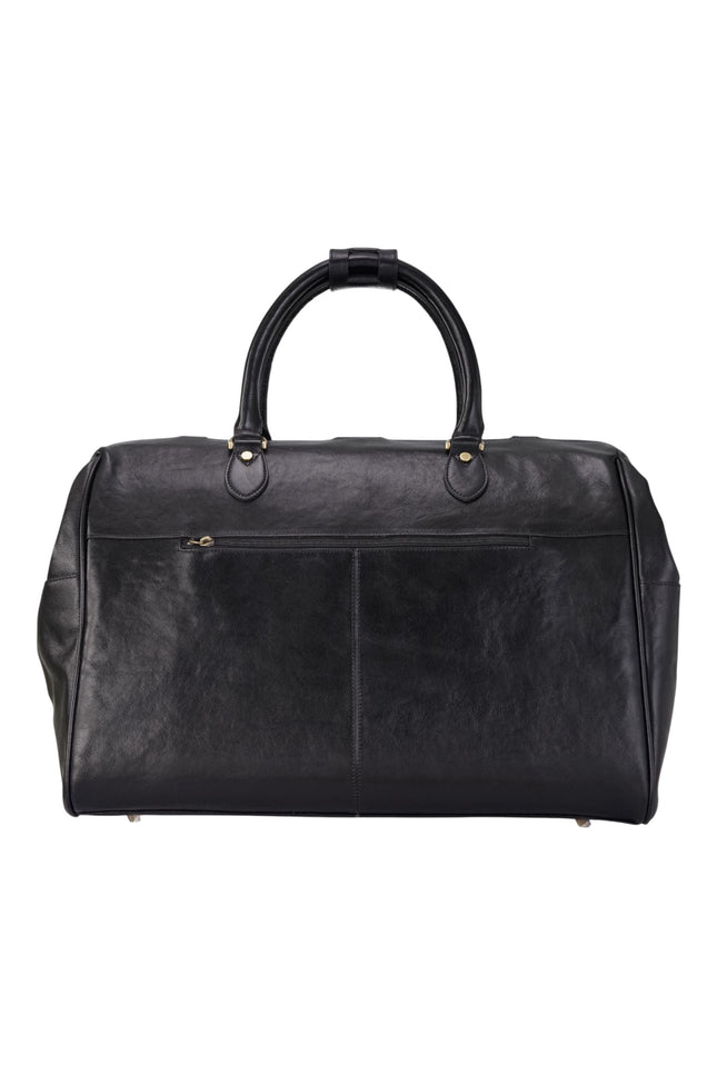 Genuine Leather Black Duffle Holdall Vintage Travel Gym Bag - Windsor