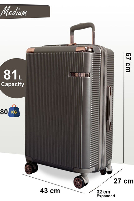 Cowra Medium Hard Shell Suitcase in Champagne ( Beige )