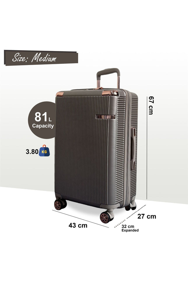 Cowra Medium Hard Shell Suitcase in Champagne ( Beige )