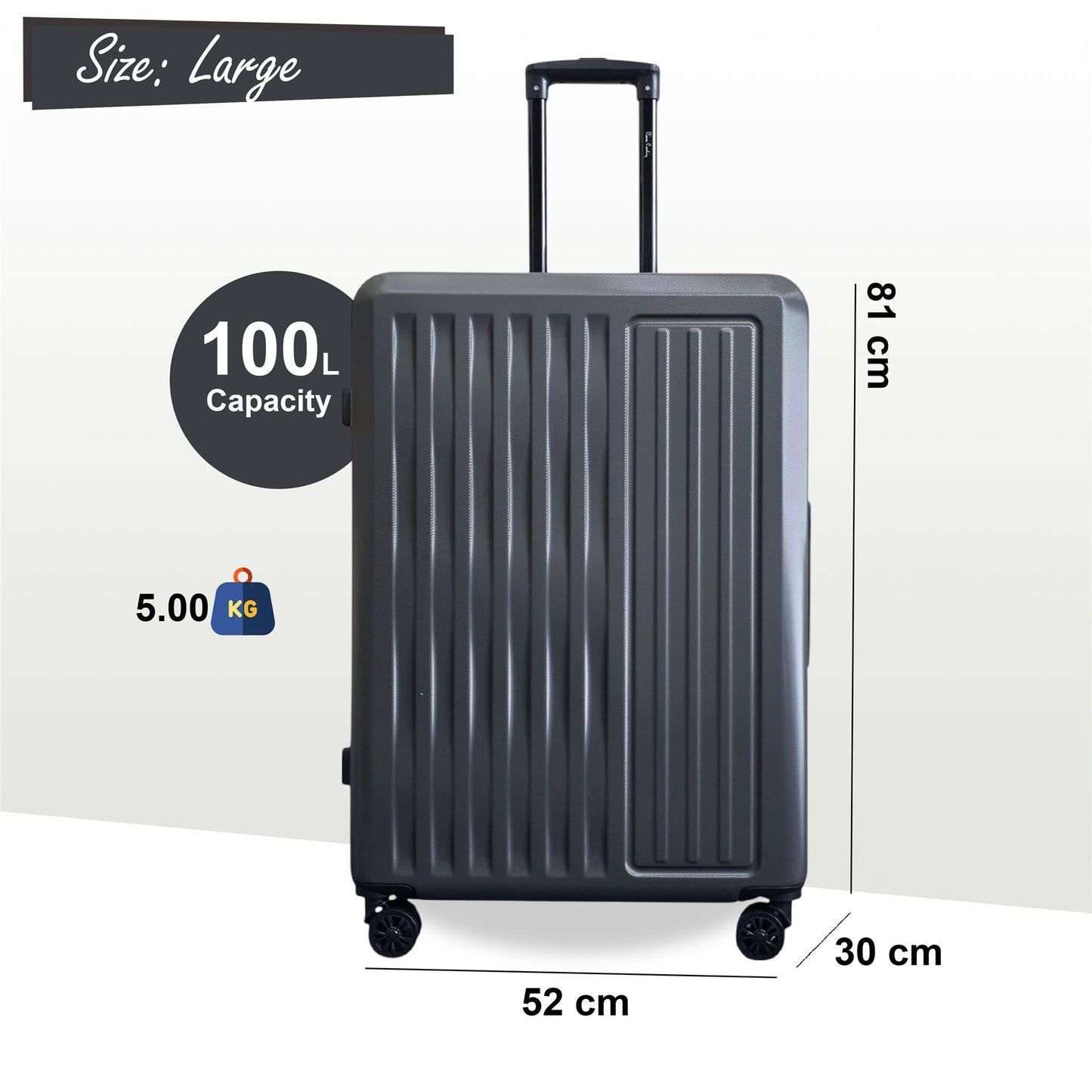 Croydon Large Hard Shell Suitcase in Grey