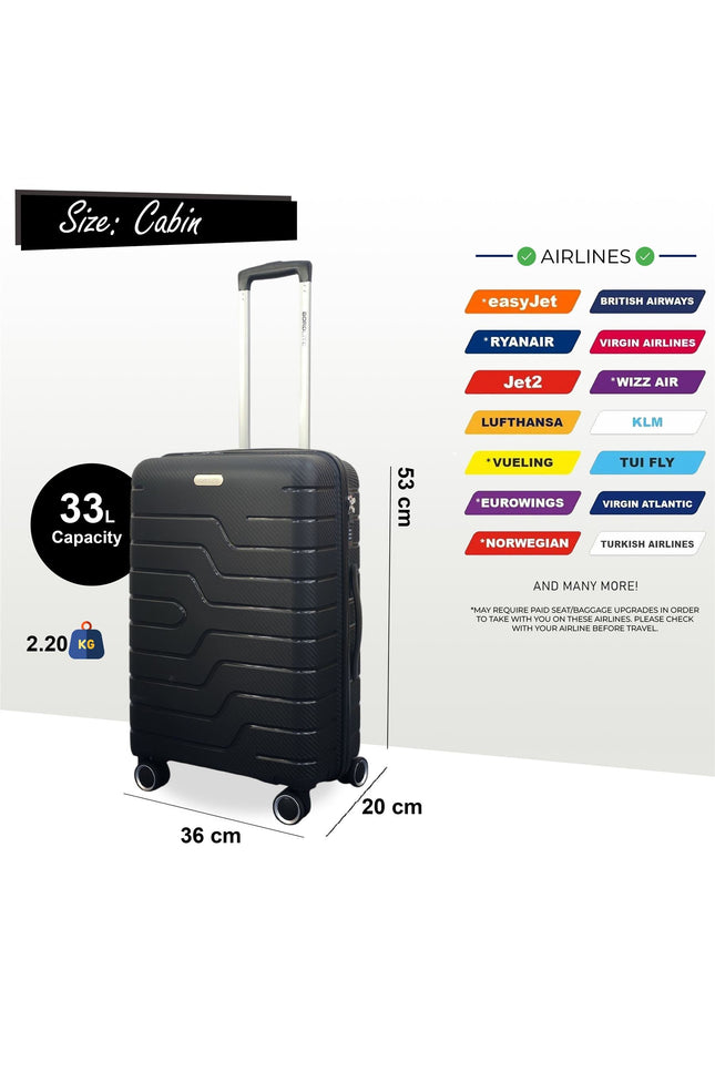 Kariya Cabin Hard Shell Suitcase in Black