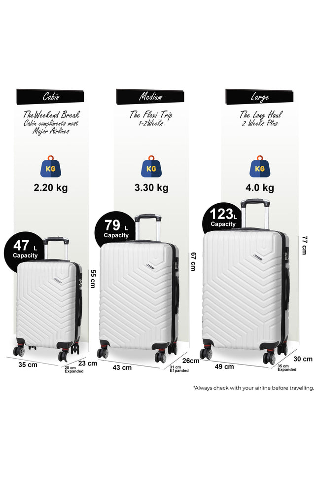 Bega Set of 3 Hard Shell Suitcase in White