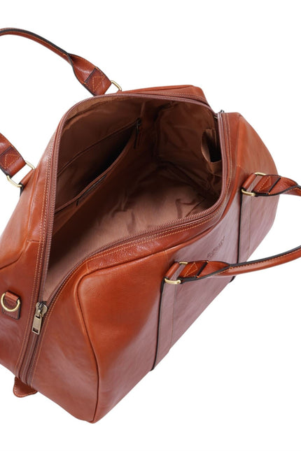 Vintage Genuine Leather Tan Holdall Duffle Gym Travel Bag - Atlas