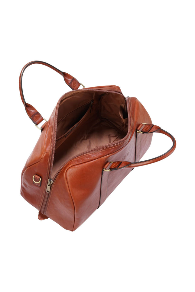 Vintage Genuine Leather Tan Holdall Duffle Gym Travel Bag - Atlas
