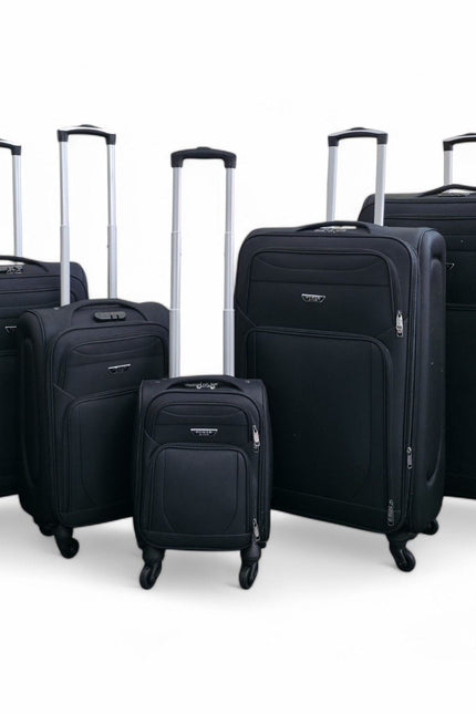 Nagoya Set of 5 Soft Shell Suitcase in Black