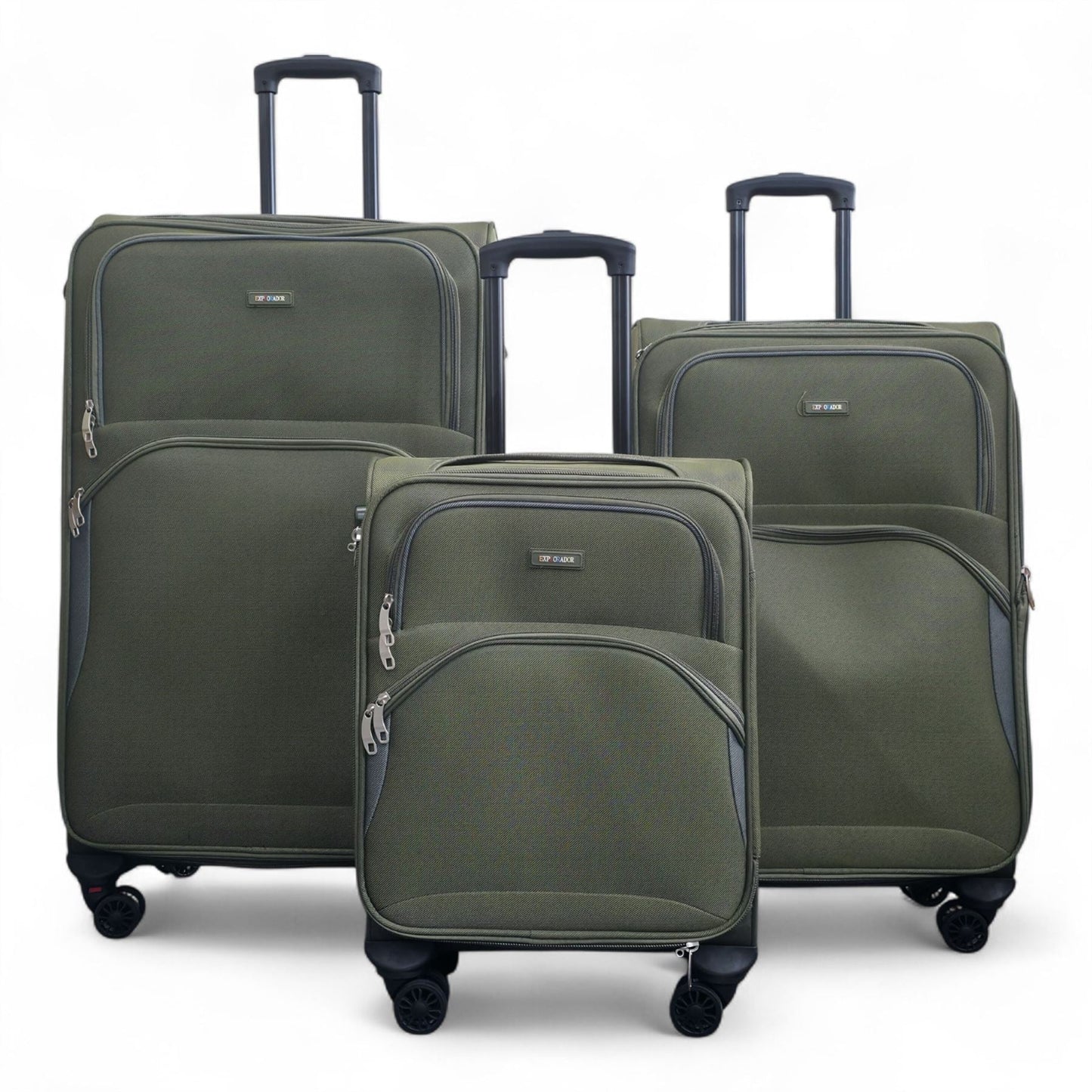 Gosford Set of 3 Soft Shell Suitcase in Green
