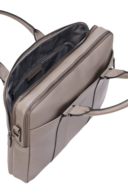 Genuine Leather Grey Laptop Business Briefcase Office Work Travel Bag - Sutton