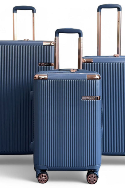 Cowra Set of 3 Hard Shell Suitcase in Navy Blue