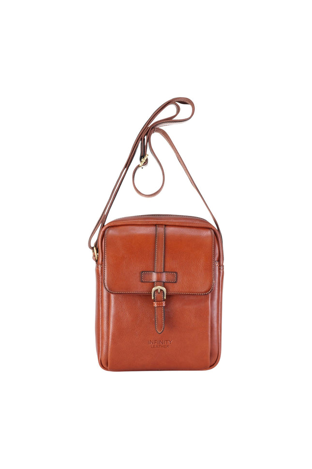 Genuine Leather Tan Vintage Crossbody Messenger Travel Bag - Ashby