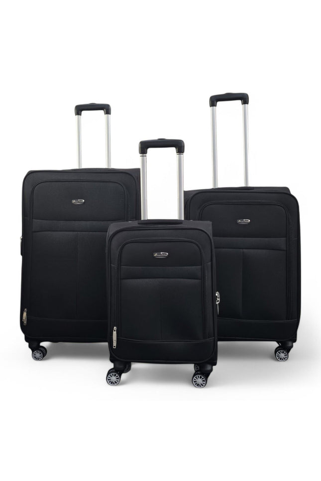 Forbes Set of 3 Soft Shell Suitcase in Black
