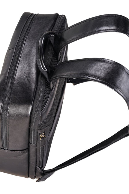 Genuine Leather Black Vintage Laptop Backpack Travel Bag - Cove