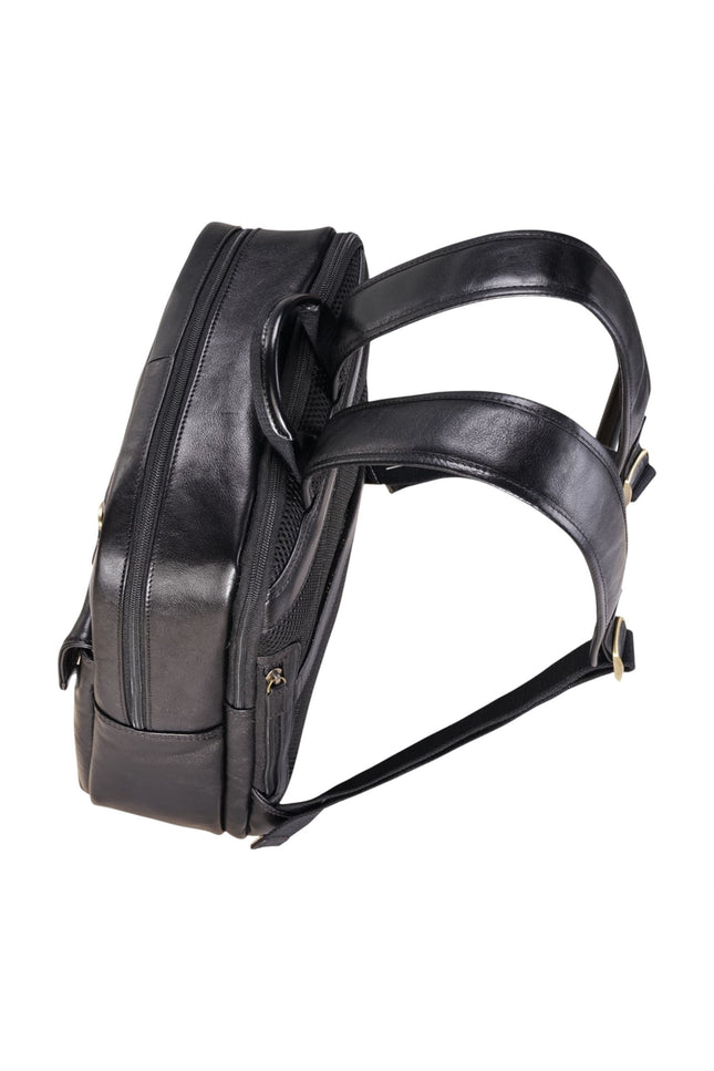 Genuine Leather Black Vintage Laptop Backpack Travel Bag - Cove
