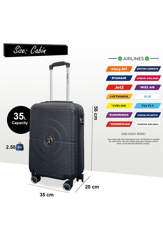 Seto Cabin Hard Shell Suitcase in Black
