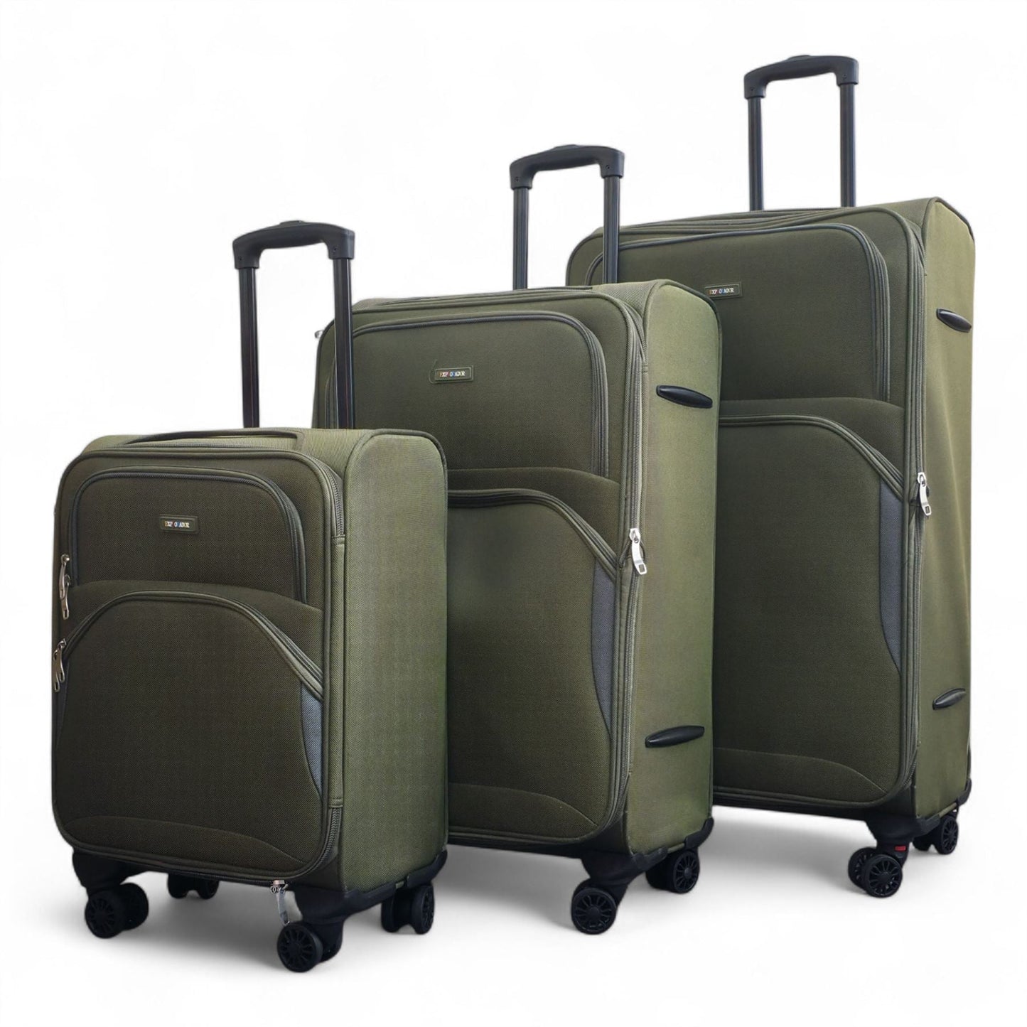 Gosford Set of 3 Soft Shell Suitcase in Green