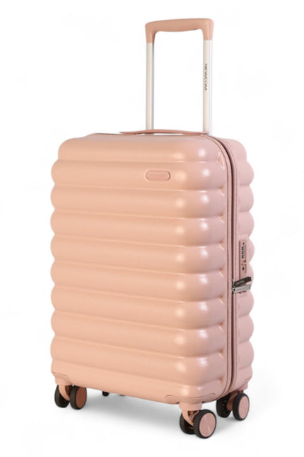 Hard Shell Cabin 37 x 22 x 55 cm Pink TSA Secure Luggage Suitcase Suitable for Easyjet, Ryanair