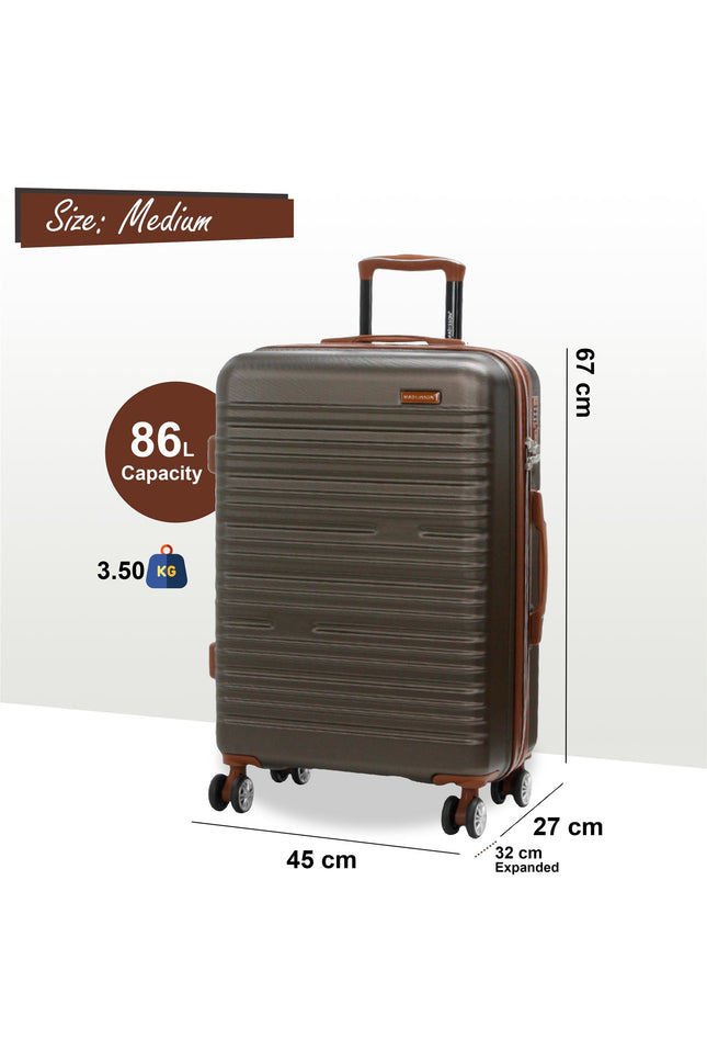 Armidale Medium Hard Shell Suitcase in Coffee