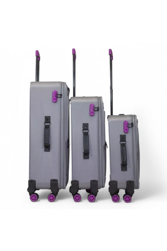 Handa Set of 3 Soft Shell Suitcase in Grey
