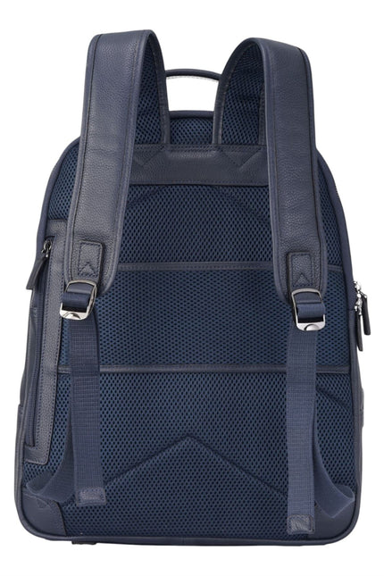 Genuine Leather Navy Blue Vintage Rucksack Laptop Bag Travel Backpack - Capri