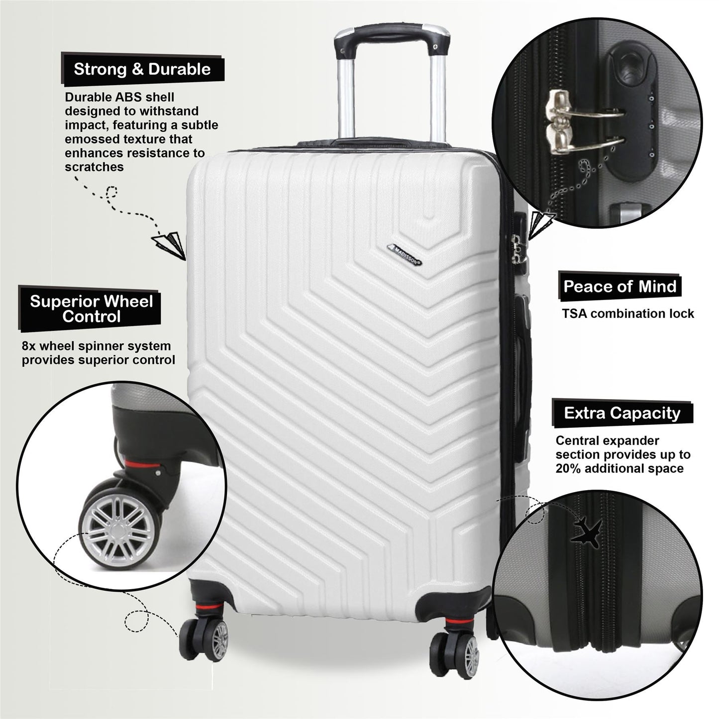 Bega Set of 3 Hard Shell Suitcase in White