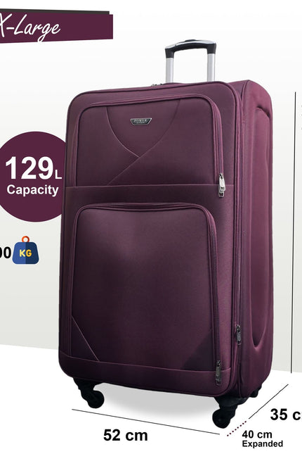 Nagoya X-Large Soft Shell Suitcase in Purple