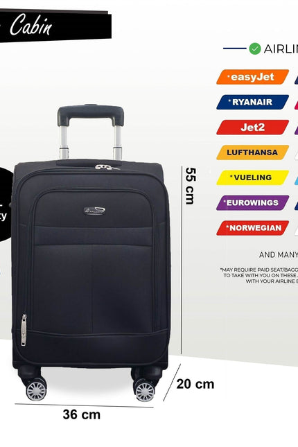 Forbes Cabin Soft Shell Suitcase in Black