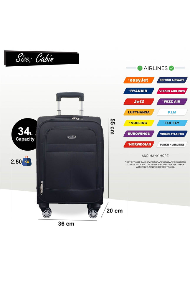 Forbes Cabin Soft Shell Suitcase in Black