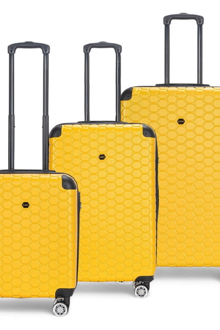 Noda Set of 3 Hard Shell Suitcase in Yellow
