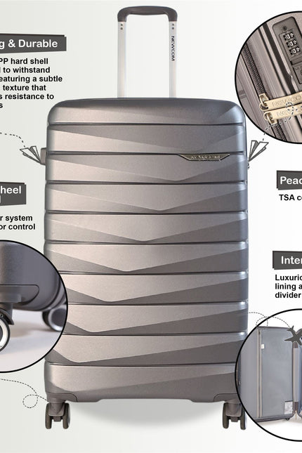 Forster Set of 3 Hard Shell TSA Suitcase in Smoke Grey