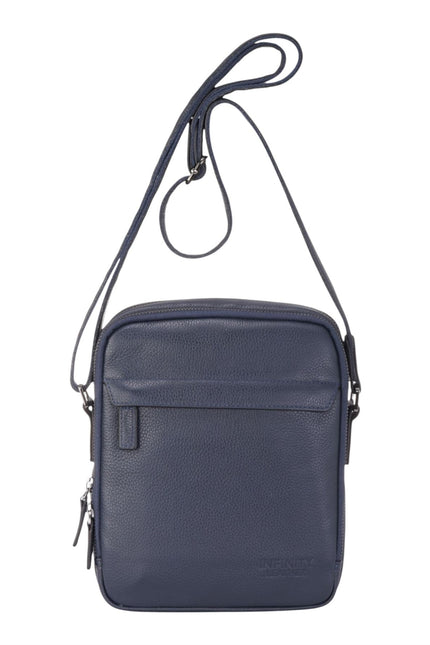 Genuine Leather Navy Vintage Messenger Crossbody Travel Bag - Hawthrone
