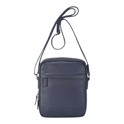 Genuine Leather Navy Vintage Messenger Crossbody Travel Bag - Hawthrone