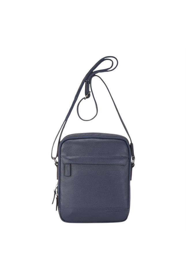 Genuine Leather Navy Vintage Messenger Crossbody Travel Bag - Hawthrone