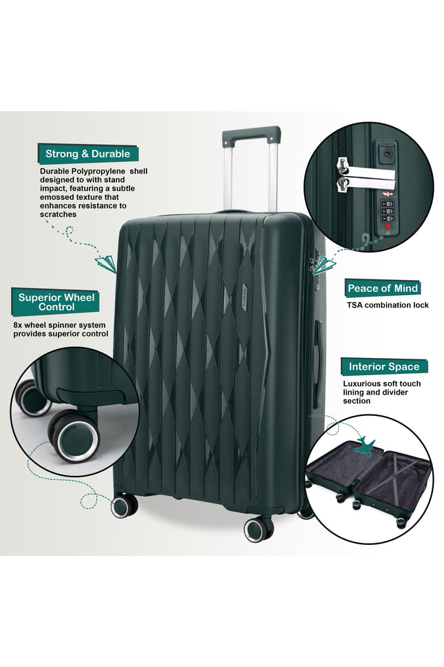 Burnaby Medium Hard Shell Suitcase in Green